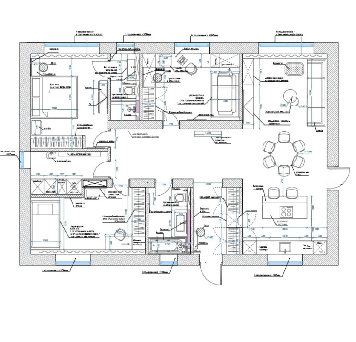 Планировка дома 121 м²